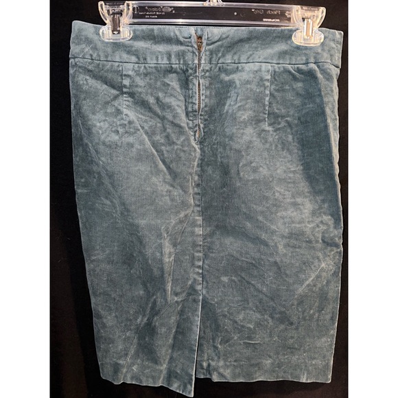 J Crew Teal Velvet Corduroy Pencil Jean Skirt Size 2 - Picture 4 of 13